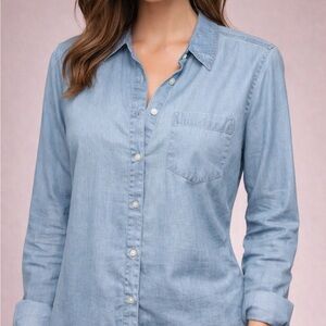 Chic Denim Blue Button Down Shirt